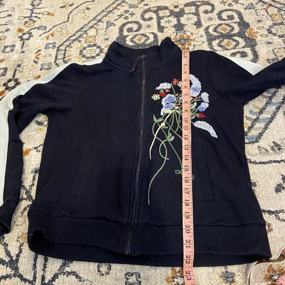 Anthropologie Navy Floral Bomber Jacket - Picture 13 of 14
